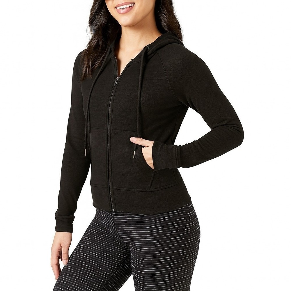 Calvin Klein Performance Womens Textured Quick Dry Athletic Jacket Black Size M